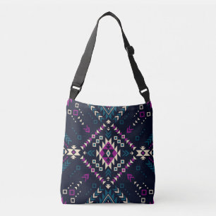 Dunkler tribaler Navajo, vintage geometrisch. Tragetaschen Mit Langen Trägern