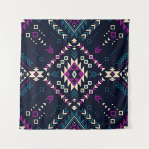 Dunkler tribaler Navajo, vintage geometrisch. Wandteppich
