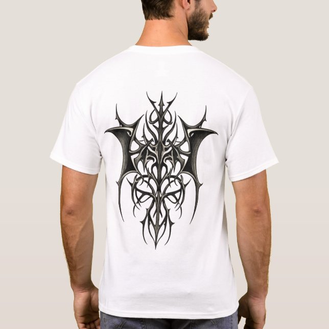 Dunkler tribaler Stachel T-Shirt (Rückseite)