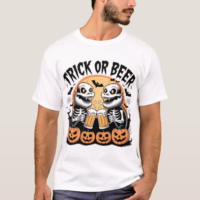 Dunkler Trick oder BierHalloween-Monster T-Shirt (Vorderseite)