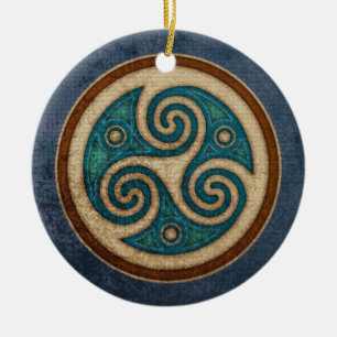Dunkler Triskele Anhänger/Verzierung Keramik Ornament