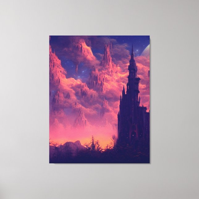 Dunkler Turm Stretched Canvas Print Leinwanddruck (Vorderseite)