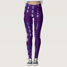 Dunkler und leichter blauer Star Leggings