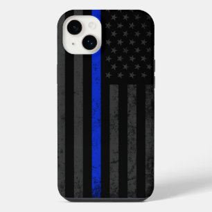 Dunkler und robuster Stil   Polizeiflagge der Thin iPhone 14 Plus Hülle