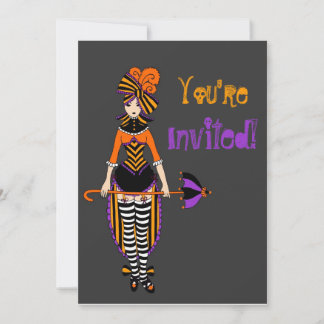 Dunkler Viktorianischer Zirkus Halloween Einladung