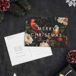 Dunkler Vintager Hintergrund Minimalistisch frohe  Feiertagspostkarte<br><div class="desc">Dunkle frohe Weihnachtskarte: ein originelles und auffälliges Design,  mit einem kühlen minimalistischen Schriftart gemischt mit einem Vintagen eleganten Hintergrund.</div>