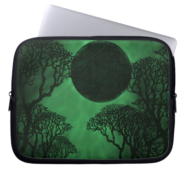 Dunkler Wald Eclipse Laptop Tasche, grün Laptopschutzhülle (Vorderseite)