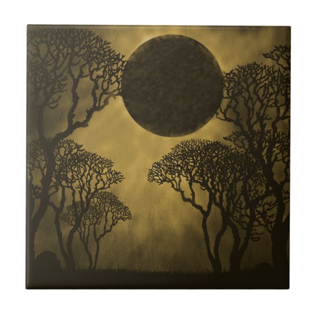 Dunkler Wald Eclipse Tile, Gold Fliese (Vorderseite)