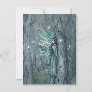 Dunkler Wald Fairy Mystical Fantasy Art Postkarte