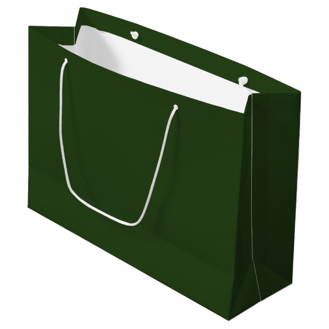 Dunkler Wald Grün große Geschenktasche Geschenktüte (Vorderseite Schrägansicht)