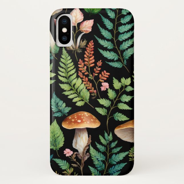 Dunkler Wald Mushroom Woodland Muster Kunst Case-Mate iPhone Hülle (Rückseite)