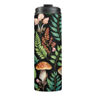 Dunkler Wald Mushroom Woodland Muster Kunst Thermosbecher