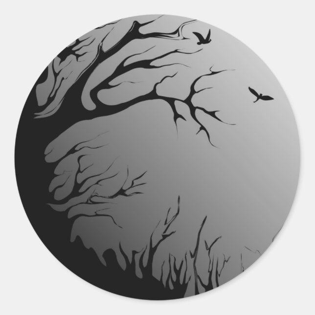 dunkler Wald Runder Aufkleber (Vorderseite)
