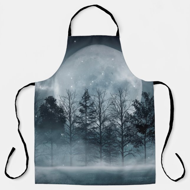 Dunkler Wald. Schöne dunkle Szene mit Bäumen, groß Schürze (Vorderseite)