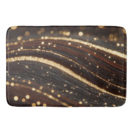 Dunkler Walnussbaum mit glänzenden Goldflüssen Badematte