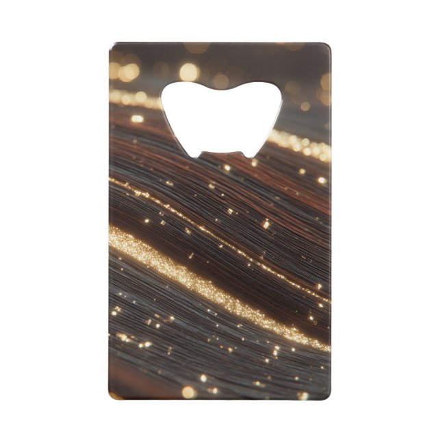 Dunkler Walnussbaum mit glänzenden Goldflüssen Geldbeutel Flaschenöffner (Vorderseite)