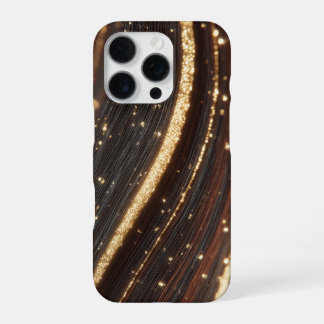 Dunkler Walnussbaum mit glänzenden Goldflüssen iPhone 16 Pro Hülle