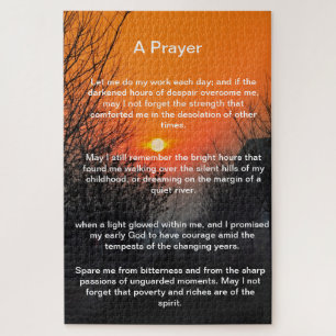 dunkler Weg zum hellen orangefarbenen Sonnenunterg Puzzle