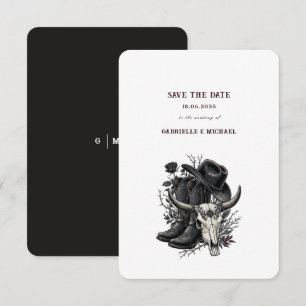 Dunkler Western Cowboy Gothic Einfache Nachricht z Save The Date