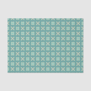 Dunkler Western Dusty Türkis Cream Aqua Geo Seidenpapier