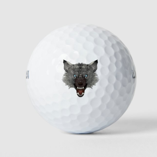 dunkler Wolf Golfball (Vorderseite)