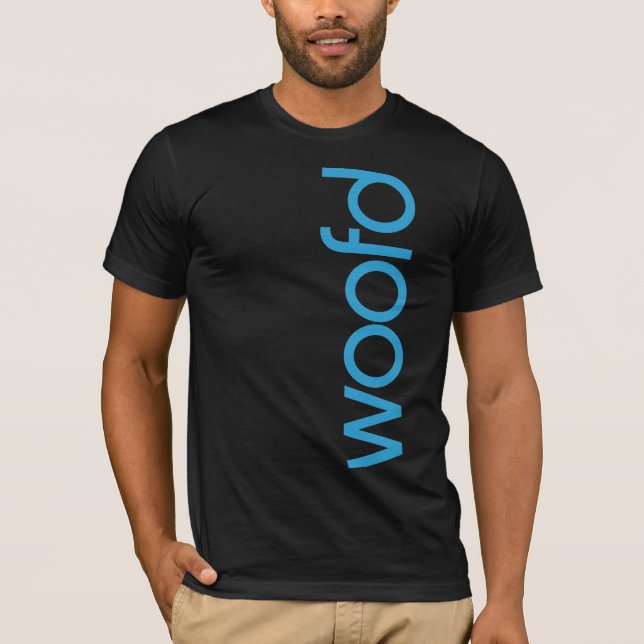 Dunkler "Woofd" T - Shirt (Vorderseite)