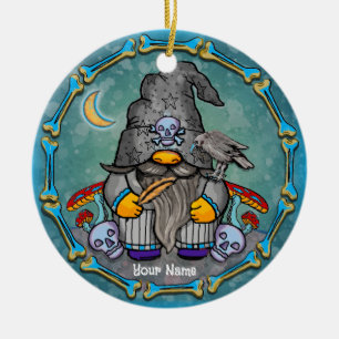 Dunkler Zauberer-Gnom  Keramik Ornament