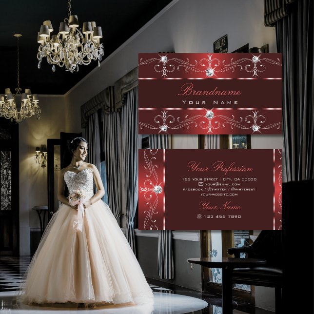 Dunkler Zierwein Rote Verzierte Grenzen Visitenkarte (Von Creator hochgeladen)