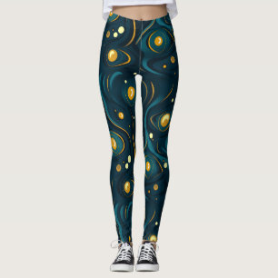 Dunkles Abstraktes kosmisches Muster Leggings