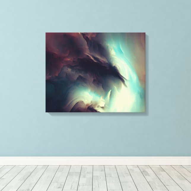 dunkles abstraktes Kunstprint Leinwanddruck (Insitu (Holzboden))