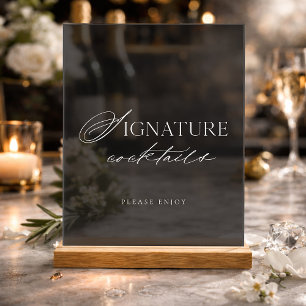 Dunkles Acryl-Schild für Signature-Cocktails Acrylschild