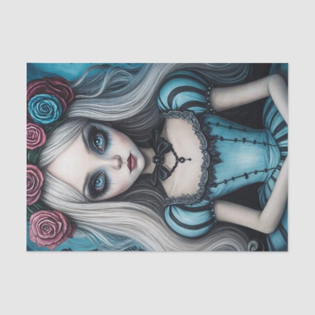 dunkles Alice-Dekoupage-Papier Seidenpapier (Vorderseite)