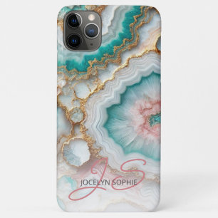 Dunkles Aquamarines blaues Rosa Gold Marmor Art Mu Case-Mate iPhone Hülle