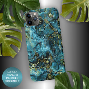 Dunkles Aquamarines blaues türkisfarbenes Imitat G iPhone 15 Pro Max Hülle