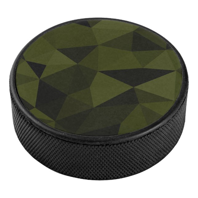 Dunkles Arenschwarz geometrisches Messmuster cool Eishockey Puck (3/4)