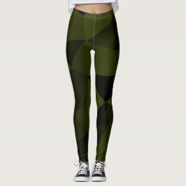 Dunkles Arenschwarz geometrisches Messmuster cool Leggings