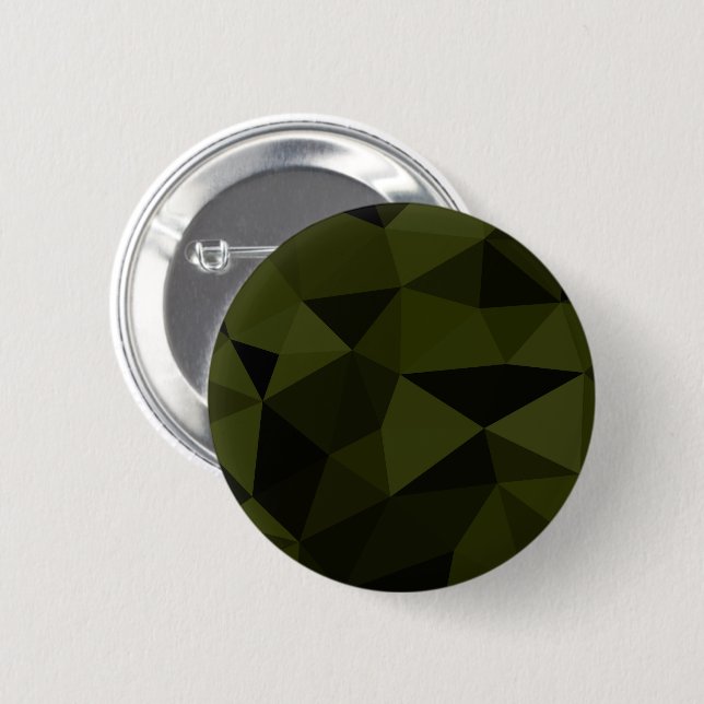 Dunkles Armee-Grün schwarzes geometrisches Maschen Button (Vorne & Hinten)