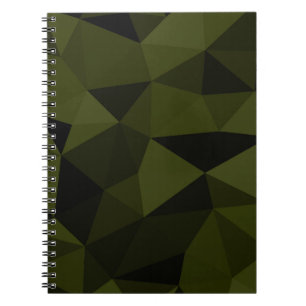 Dunkles Armee-Grün schwarzes geometrisches Maschen Notizblock