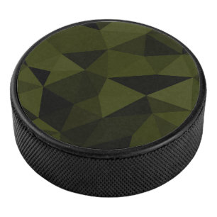 Dunkles Armeegrün schwarzes geometrisches Maschenm Eishockey Puck