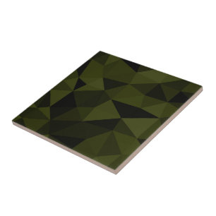 Dunkles Armeegrün schwarzes geometrisches Maschenm Fliese