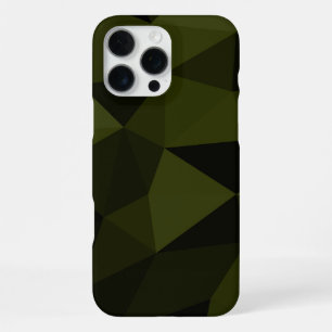 Dunkles Armeegrün schwarzes geometrisches Maschenm iPhone 16 Pro Max Hülle