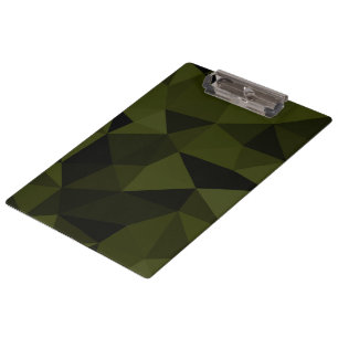 Dunkles Armeegrün schwarzes geometrisches Maschenm Klemmbrett