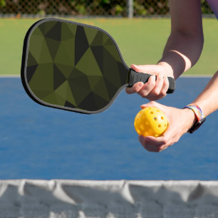 Dunkles Armeegrün schwarzes geometrisches Maschenm Pickleball Schläger