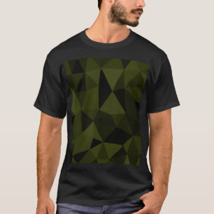 Dunkles Armeegrün schwarzes geometrisches Maschenm T-Shirt
