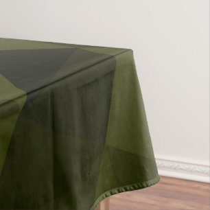 Dunkles Armeegrün schwarzes geometrisches Maschenm Tischdecke