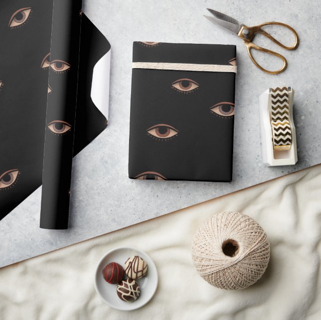 Dunkles Augenmuster-Wrap-Papier Geschenkpapier (Kunsthandwerk)