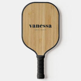 Dunkles Bambus-Minimal-Moderne Klassische Name Pickleball Schläger