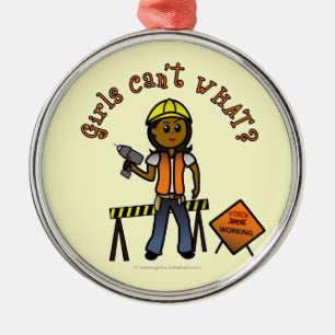 Dunkles Baumädchen Silbernes Ornament