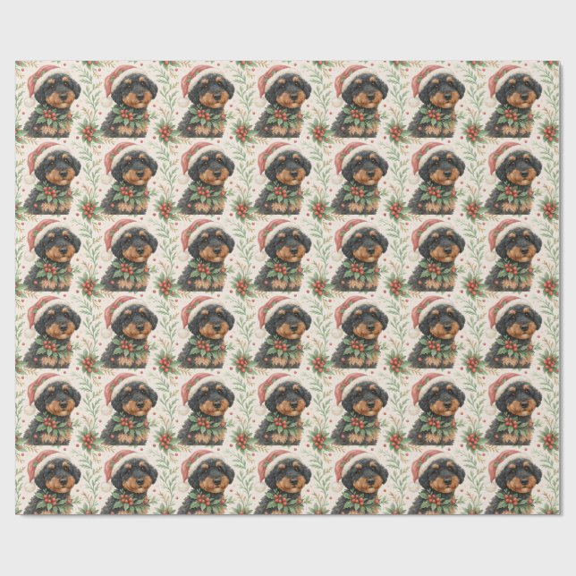Dunkles Berenedoodle-Geschenkpapier Geschenkpapier (Flach)