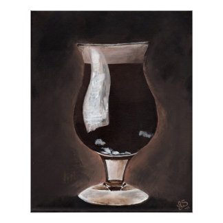 Dunkles Bier in Tulip Glass Porter Kunstmalerei Poster
